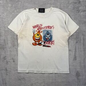 World Industries Shirt Youth Small White Flame Boy Wet Willy Skate Y2K Funny